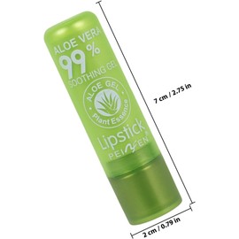 Bálsamo Labial Hidratante de Aloe Vera Verde, Cambia de Color Antiagrietamiento, Resistente al Agua, Brillo Transparente Tinte Térmico, Acabado Suavizado