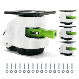 4 Pack Leveling Casters with Ratchet Handle, Total Capacity 2200 Lbs, Adjustable Heavy Duty Casters, 360 Degree Swivel Castors, Quiet and Floor-Friendly, for Workbench, Equipment