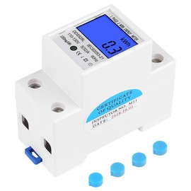 Medidor de energía, 5-32A 110-130V 60Hz LCD retroiluminación monofásica KWh Medidor de energía 35MM Montaje en riel DIN DDS528L Dispositivo de compensación de energía