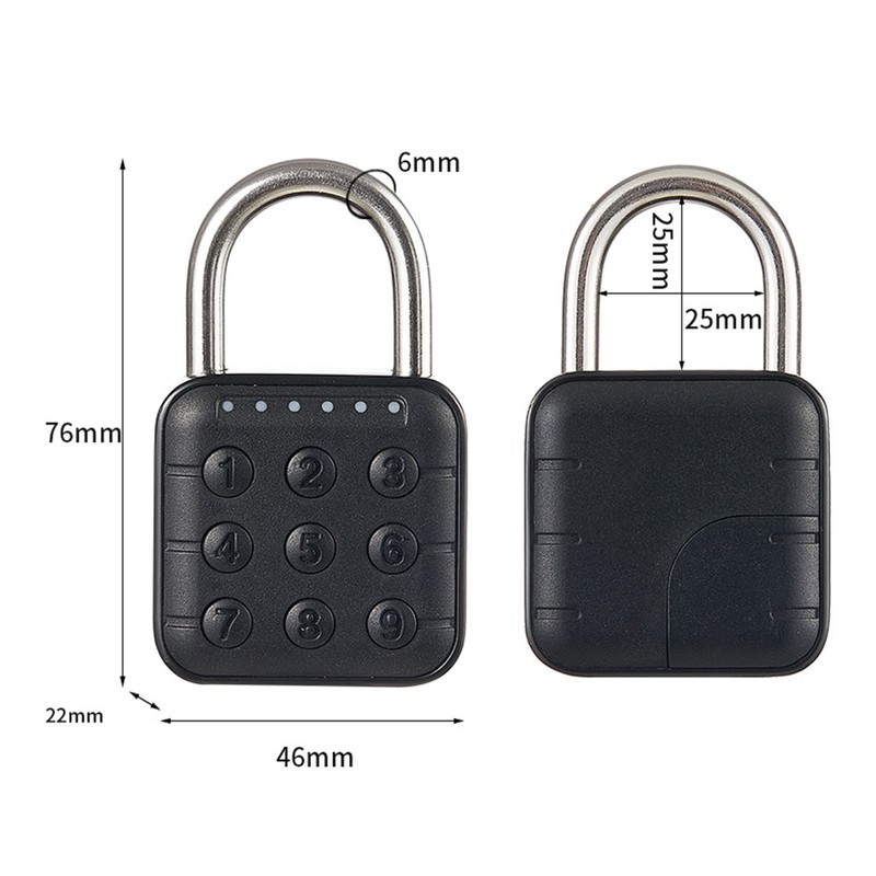 6 Digit Password Lock Electronic Combination Lock IP67 Waterproof Padlock