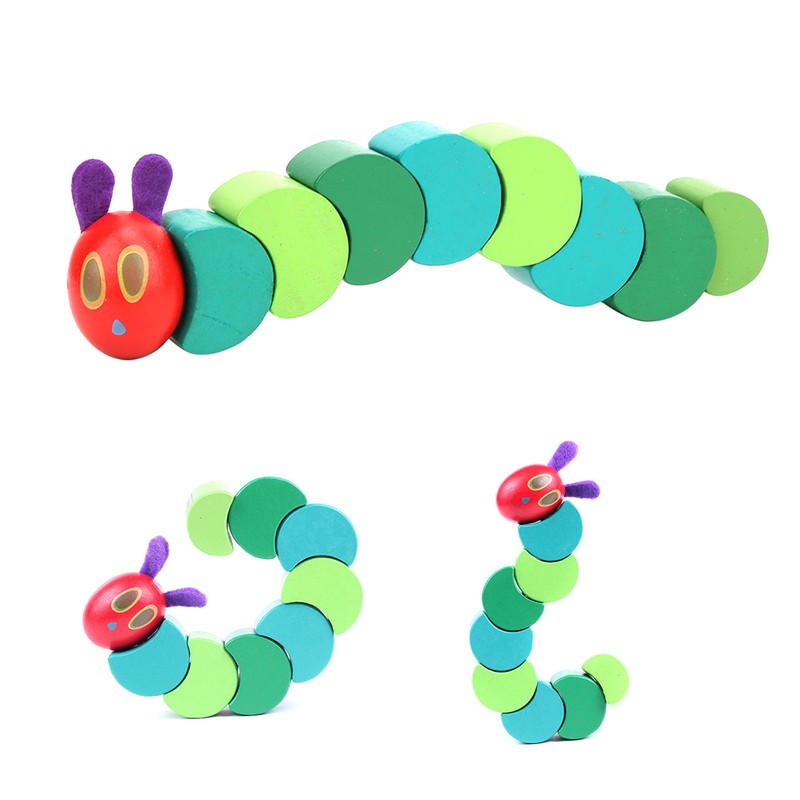 5PCS Children's Wooden Worm Toy Hungry Caterpillar Early Education Blocks