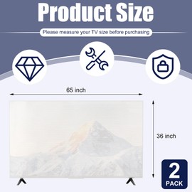Dpwrrot TV Moving Cover Fits Up to 65''W x 36''H Display Screen, Foam Flat Screen TV Cover For Protection During House Moving, Painting, Storing or Home Renovation-2 Pack