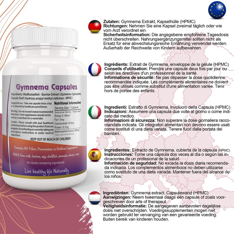 Ayushya Gymnema Sylvestre (Madhunaashini) Capsule, 500 mg Pure Extract, 60