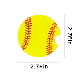 Softball Car Coasters for Cup Holders for Women Men Sport Gift for Softball Lover Gifts for Boyfriend Girlfriend Birthday Gifts for Boys Girls Sport Related Car Cup Holder