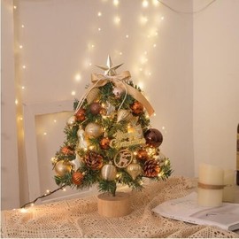 Christmas Mini Tree Decoration Set with Lights & Bell (lf1505) Free Size/14 2ea