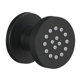 HXYHS Brass Shower Body Jet Matte Black Round Massage Side Sprayer Adjustable Wall Mounted
