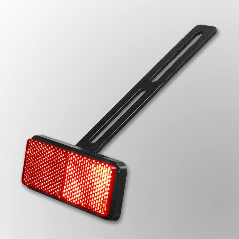 evermotor Universal Motorcycle E4 Reflector Rear Narrow Red with Long