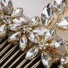 Rumtock Crystal Beads Gold Long Hair Comb Handmade Hair Piece