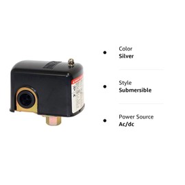 Merrill MPS4060 Water Well Pressure Control & Air-Pump Pressure Switch, 40-60 PSI Pressure Setting, NEMA 1, Adjustable Differential,1/4" Female NPT