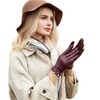 YISEVEN Women Touchscreen Sheepskin Leather Gloves Rope Knot for Winter
