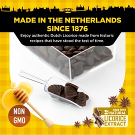 Gustaf's Beehive Dutch Licorice Drops - 5.2oz Bag - Sweet Honey Black Licorice Candy - Dutch Candy from Netherlands - Sweet Black Liquorice Treats - Beehive Liqourice with Honey