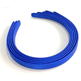 5 x 15mm Thick Plain Satin Headbands Pack School Girls Alice Hair Band DIY Headband Set UK (Royal Blue)