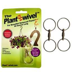 Plantswivel Hanging Basket Plant Swivel Hook Hanger 2 Pack, Silver