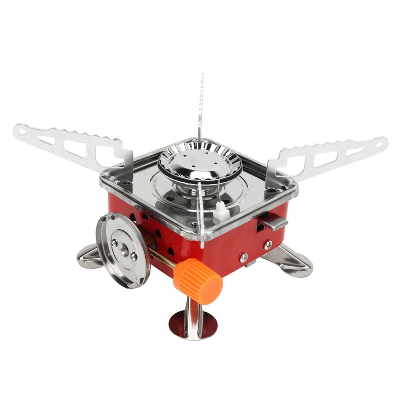 Mini Square Camping Stove Compact Folding Wind Proof Outdoor Backpacking