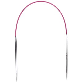 KnitProKP10973 Nova Fixed Circular Knitting Pins, Electroplated Hollow Brass, Silver, 25 cm x 2.50 mm