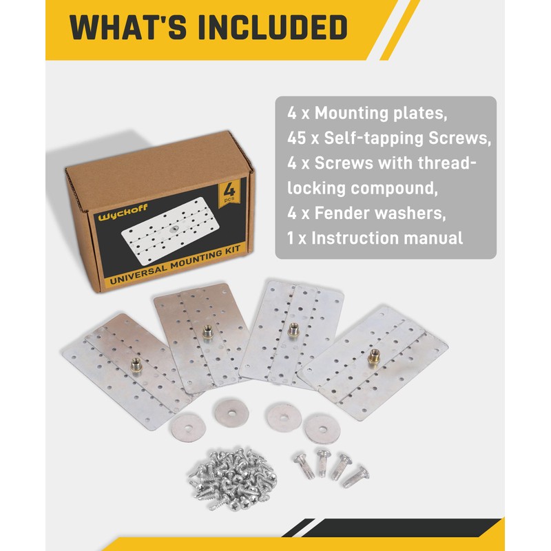 Wyckoff Universal Mounting Kit, 4 Pcs Unistrut Channel Mounting Plates,