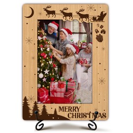 RPLCSPC Christmas Gift Iidea Frame, Christmas Gifts for Family Women Men Friends, Reindeer Photo Frame With Stand for Home Office Desk Decorations-Holds 4 x 6 Photo-A02