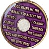 16 Year AA Medallion Metallic Purple Tri-Plate Sobriety Chip Serenity