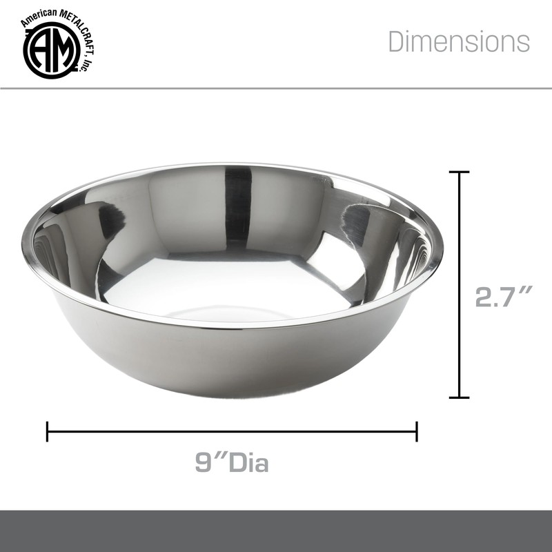 American Metalcraft 2 qt Stainless Steel Mixing Bowl,Silver