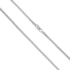Real Solid 10k White Gold Franco Chain 0.75mm Wheat Rope 20" Necklace