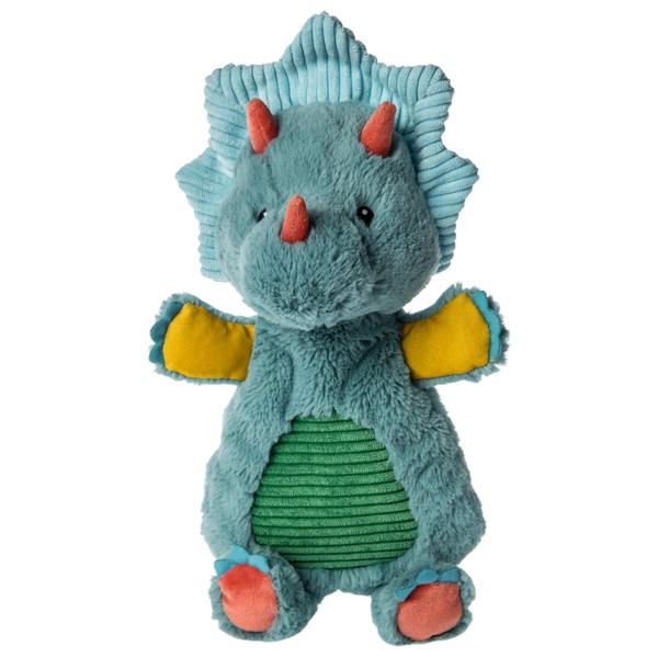 Mary Meyer Pebblesaurus Lovey Soft Toy, Blue Triceratops Dinosaur, 13-Inches
