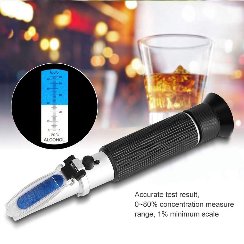 SEAFRONT Densimetro Professional Handheld Alcohol Meter 0-80% Test Refractometer Tester