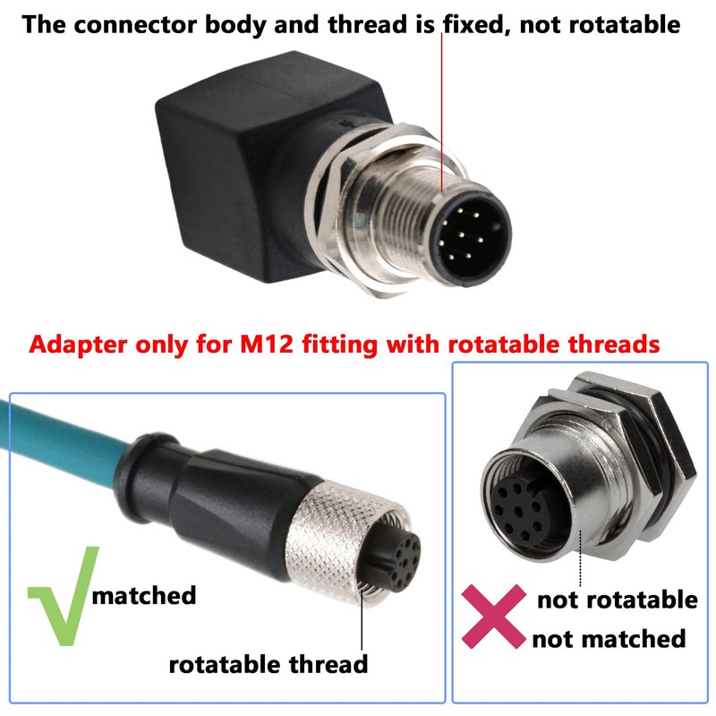 HangTon Netzwerk Adapter M12 8 pin A-codiert Stecker auf RJ45