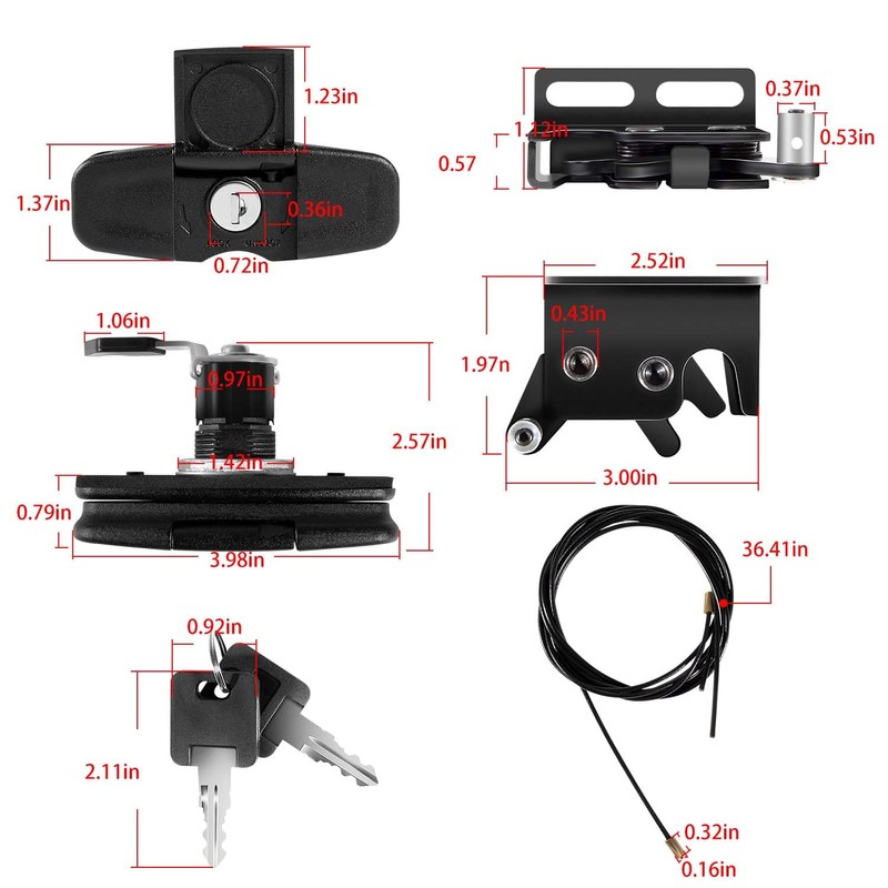 LAIKOU 113436 Black Twist Handle Kit Compatible with Leer Truck
