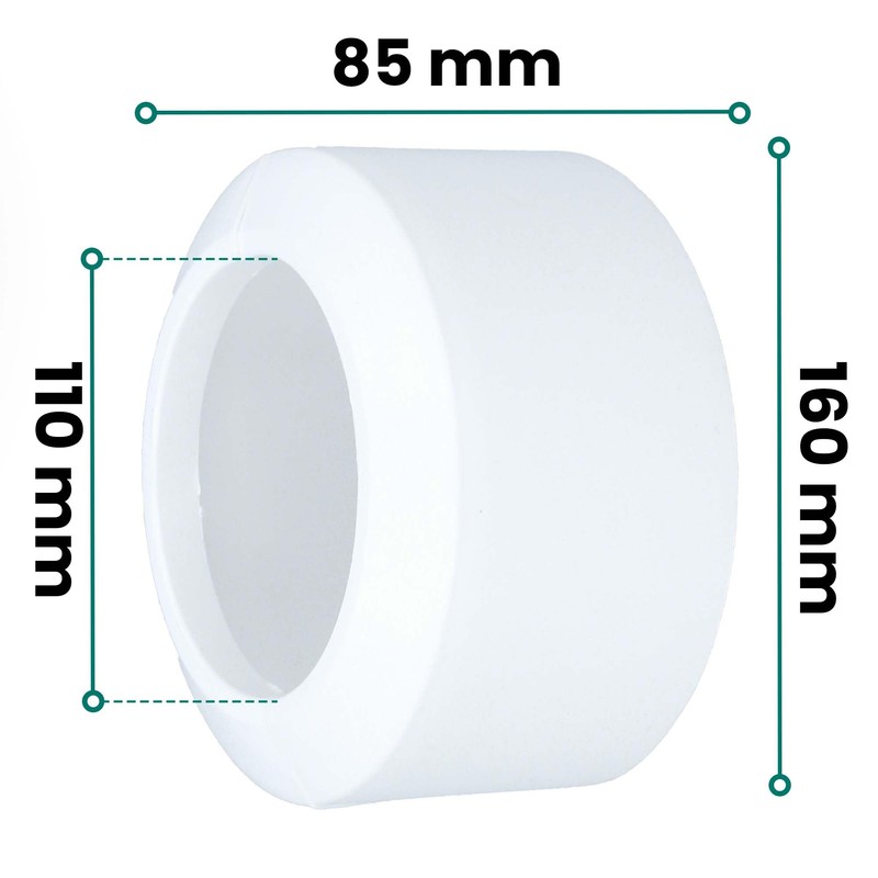 Millto™ Toilet Connection Rosette Folding Rosette 110 mm 2-Piece Toilet