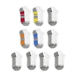 Fruit of the Loom Boys No Show Sock 10 Pair, White Multi, Medium