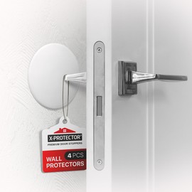 X-Protector Door Stoppers for Wall - 4 PCS, 3.15" - Self-Stick Door Knob Wall Protector - Silicone Wall Protectors from Door Knobs - Door Stopper Wall Protector from Furniture, Doors & Other Objects!