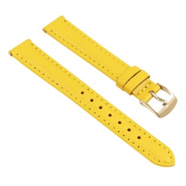 StrapsCo Classic Women's Leather Quick Release Watch Band Strap - Yellow - 16mm - Standard Length