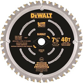 DEWALT Circular Saw Blade, 7 1/4 Inch, 40 Tooth, Composite Decking (DWA31740)