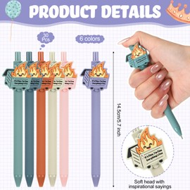 Sayglossy Dumpster Fire Pen Gifts for Coworker Funny Office Valentines Gift Dumpster Fire Desk Accessories Bulk for Women Employees Office Team(Macaron Colors,30 Pcs)