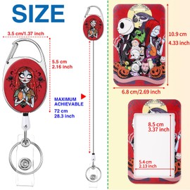 GTOTd Cartoon Skeleton Retractable Badge Reel Lanyard (2 Pack) with ID Badge Holder, Cartoon Merch Gifts Party Supplies Badge Clip for Card Key Wallet Teens Student Office Teacher