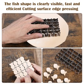 Guduling Goldfish Cookie Cutter,Stainless Steels Goldfish Cutter for Crackers,Gold Fish Cutters with 25 Cavity,for Crackers for Sea Animal Cookie Baking(Silver)