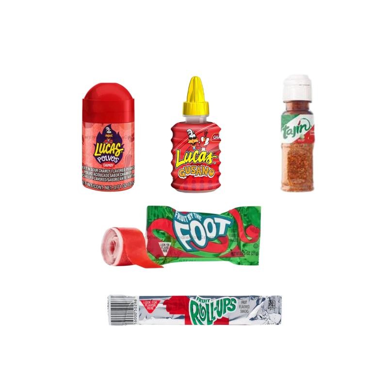 Chamoy Pickle Kit (9 Count) with Takis Fuego, Sweet, Savory,