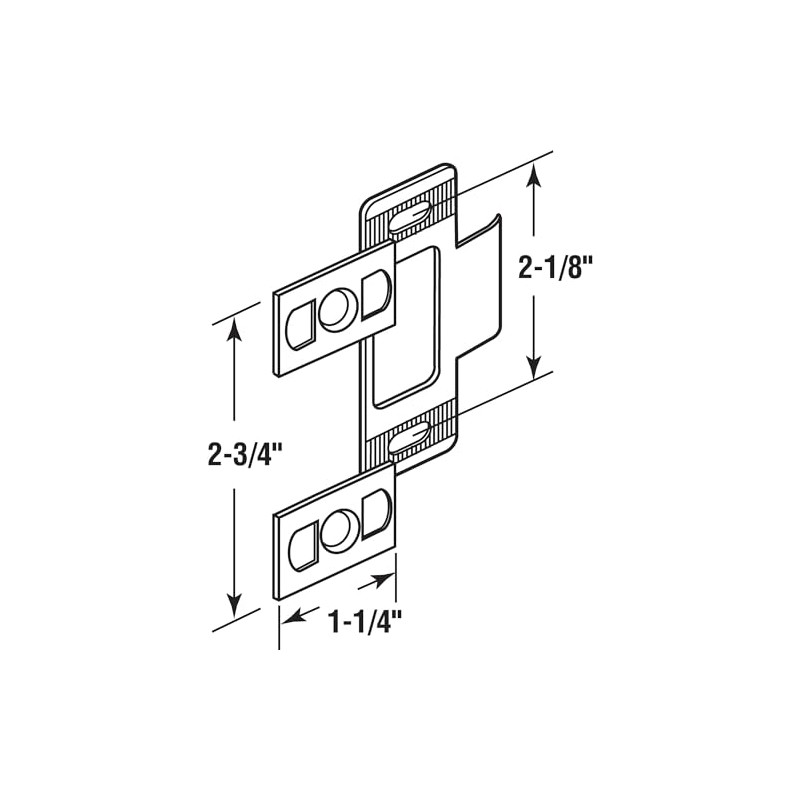 Prime-Line U 94865 2-3/4 in. x 2-1/8 in. Adjustable Strike,