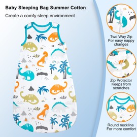 FLYISH DIRECT Baby Sleeping Bag for Newborns and Children, 0.5 Tog Sleeping Bag, Baby, 100% Cotton, Baby Sleeping Bag, All-Year Sleeping Bag, Baby Sleeping Bag, M/76 cm