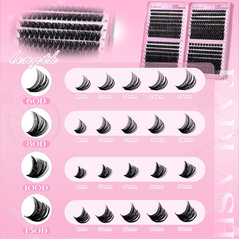 Fluffy Lash Clusters 60D 80D 100D 150D Volume Eyelash Clusters