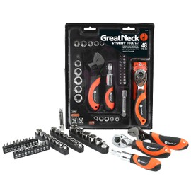 GreatNeck 48-Piece Multi Drive Stubby Mechanics Tool Set, Metric and SAE