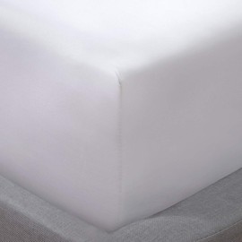 Sleepdown Soft Plain Dye Fitted Sheet Thermal Warm Cosy Bedsheet Bed Linen-Super King-White, Polyester Microfibre