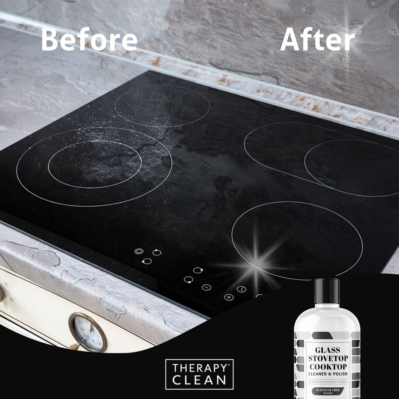 Therapy Glass Cooktop Cleaner Bundle with Microfiber Cloth - Glass