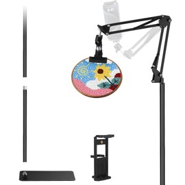 Embroidery Floor Stand, Hand Embroidery Stand, Lap Cross Stitch Stand, Suitable for Embroidery Hoops, Embroidery Hoop Stand, Cross Stitch Stand, Embroidery Stand for Cross Stitch Supplies（Black）