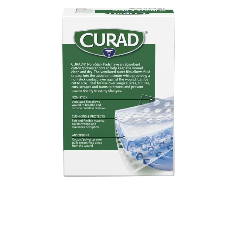 CURAD Sterile Nonstick Pads, 2" x 3", Not Made From