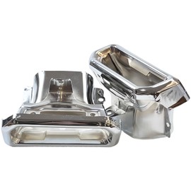 LLANNDER Pair Exhaust Tips Bezels Compatible with Chevy Silverado 1500 2019-2023, GMC Sierra 1500 2019-2024 Replace# 2253506 84434641 84434642 84667764 Silver