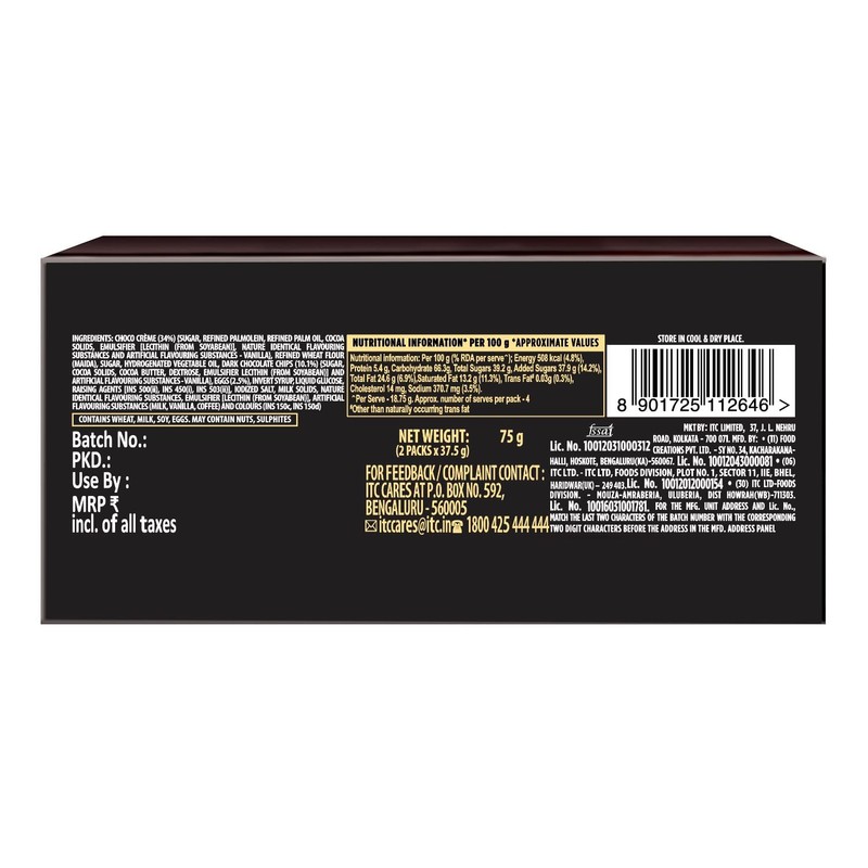 Sunfeast Dark Fantasy Desserts Choco Chunks,UNIQUE 75g | Filled Cookie