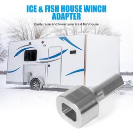 Atesilor 304 Stainless Steel Fish & Ice House Winch Adapter for Cordless Drill, Compatible with Ice Castle/Yetti/Glacier/Firebrand Ice House with Removable Winch Handle