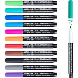 maxtek Dry Erase Markers, 0.7mm Ultra Fine Tip, Low Odor, 12 Count