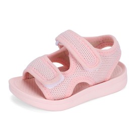 MK MATT KEELY Unisex çocuklar yaz sandalet bebek kaymaz açık ayak ayarlanabilir yürüyüş ayakkabıları erkek kız için, pinguin gri, 7.5/8.5 UK Child
